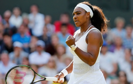 Serena Williams on her way to taking the first set in 25 minutes.