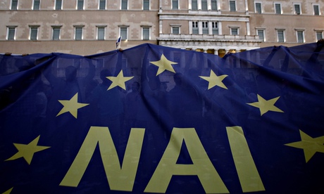 Rally of protesters supporting a 'Yes' to the referendum