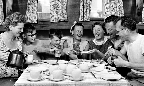 A 1950s family gathers together in what was then seen as a traditional portrait of marital life