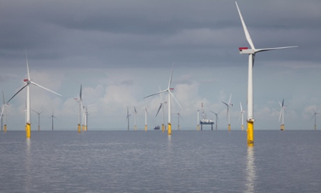 Gwynt y Mor offshore wind farm off the coast of North Wales, UK