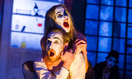 Jekyll and Hyde Olivia Winteringham as Hyde gets to grips with Michael Edwards in Jekyll and Hyde by Chung Ying Theatre Company.