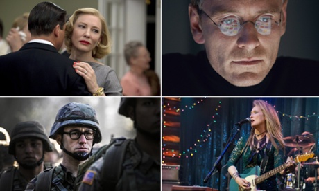 Double duty ... clockwise from top left: Cate Blanchett in Carol, Michael Fassbender in Steve Jobs, Meryl Streep in Ricki and the Flash and Joseph Gordon-Levitt in Snowden