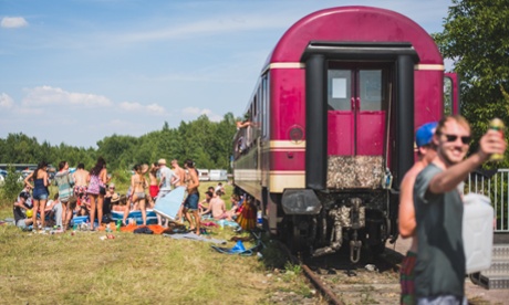 The Melt! train parks right in the festival campsite.