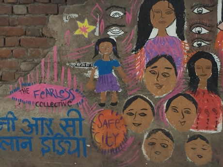 Since the wall near an abuse hotspot in Delhi was painted last December, the situation has greatly improved and fewer women are harassed.