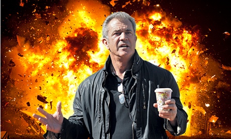 Mel Gibson with explosion