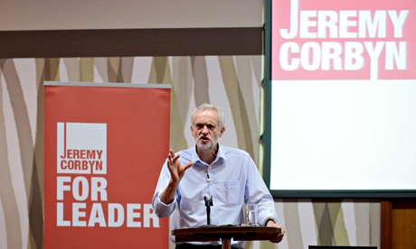 Jeremy Corbyn speaking at a rally