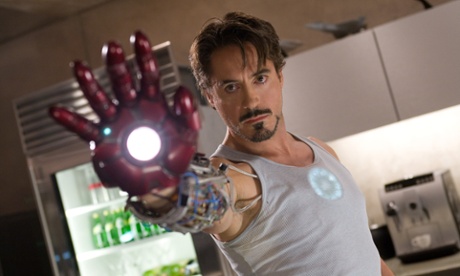 Robert Downey Jr in Iron Man.
