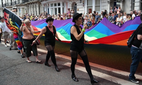 Participants at the Pride march in Brighton.