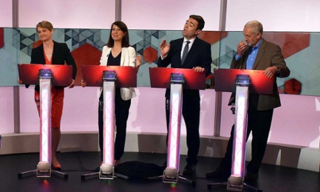 Burnham and his fellow Labour leadership candidates during a BBC debate.