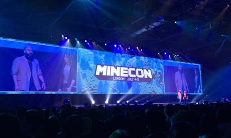 Vu Vui and Lydia Winters on-stage at Minecon.
