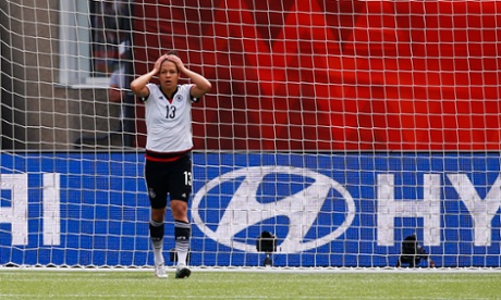 Celia Sasic reacts to missing a chance.