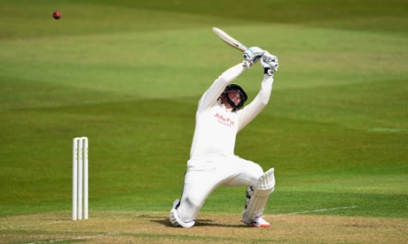Nottinghamshire's Brendan Taylor takes evasive action at Trent Bridge.