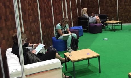 Adults taking a breather at Minecon 2015.