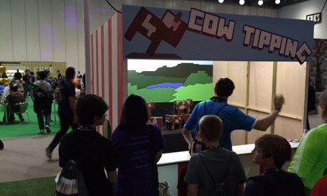 Cow tipping at Minecon.