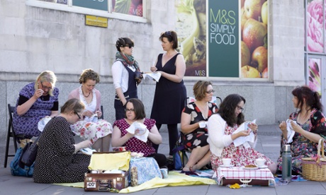 Stitch in protesters outside Marks & Spencer store