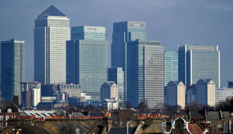 epa02571926 London's financial district, Canary Wharf is pictured in London, Britain, 09 February 2011. The UK government announced 09 February details of Project Merlin, its long-awaited agreement with the largest UK banks on lending, bonuses and transparency. Banks have agreed to lend about 210 billion euros to firms this year including 90 billion euros to small businesses and will reveal more about salaries of top earners. HSBC, Barclays, Royal Bank of Scotland (RBS) and Lloyds Banking Group have signed up to Project Merlin, while Santander has agreed to the lending parts of the agreement.  EPA/ANDY RAIN