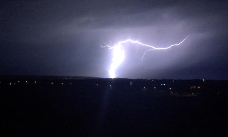 Lightning over Flintshire