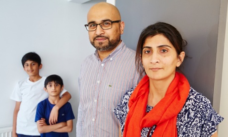 Shahnawaz Patel at home in Preston with his wife Sofiya and their sons Omar and Eiad.