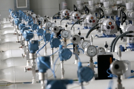 Measuring instruments in the underground gas storage facility in Incukalns, Latvia. 