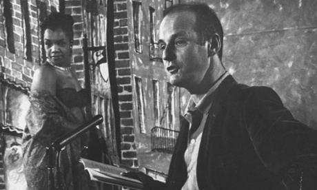 Lawrence Ferlinghetti at a poetry reading.