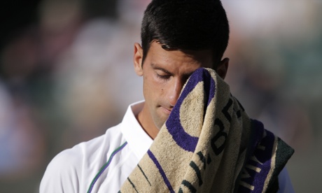 Novak Djokovic feels the pressure in the second set.