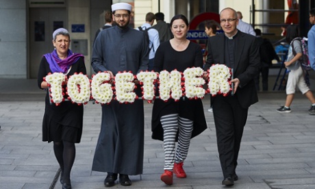 Rabbi Laura Janner-Klausner, Imam Qari Asim, 7/7 survivor Gill Hicks and Reverend Bertrand Olivier.