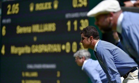 Endangered species? … Line judges at Wimbledon. Photograph: Toby Melville/Reuters/Corbis