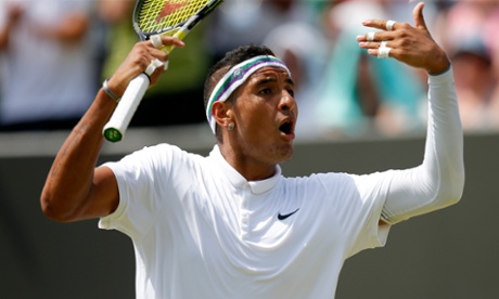 Nick Kyrgios in action at Wimbledon.