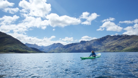 Erin, group leader, sea-kayaking in Scotland.