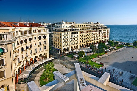 Aristotelous square, one of the main squares of Thessaloniki.