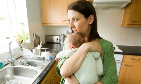 young woman holding baby