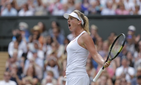 Vandeweghe celebrates squaring the match.