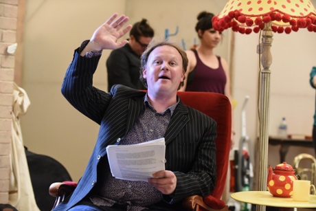 Justin Fletcher in rehearsal for The Tale of Mr Tumble at MIF15.