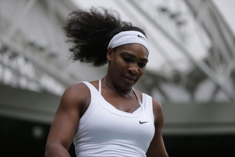 Serena doesn't look too happy.