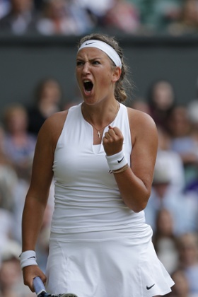 Victor Azarenka celebrates.