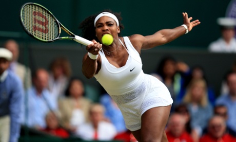 Serena Williams reaches for a return.