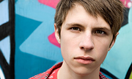 serious looking teenager