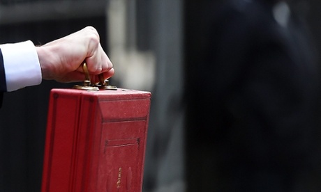 Osborne holding budget briefcase