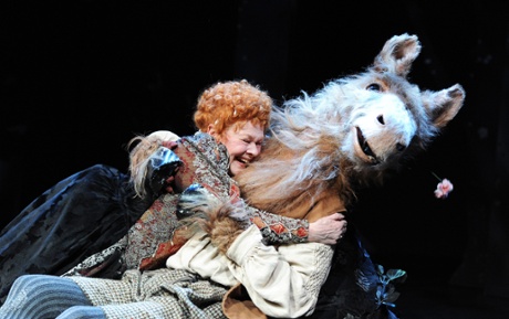 Judi Dench as Titania and Oliver Chris as Bottom in A Midsummer Night's Dream at the Rose theatre, Kingston.