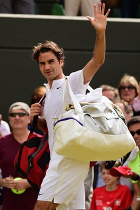 Federer waves goodbye to the crowd and hello to the semi-finals.