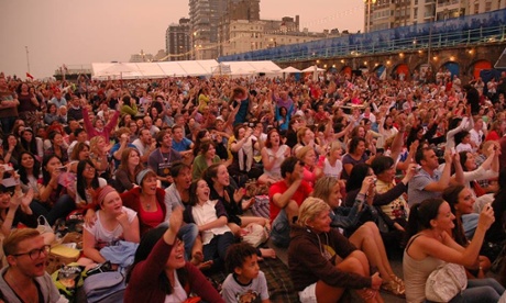 People watching a movie Brighton Big Screen