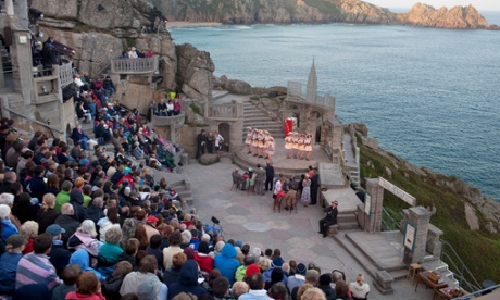 A performance of Guys and Dolls at the Minack Theatre, Cornwall