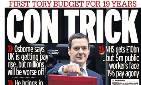 The Mirror denounces the budget as a 'con trick'