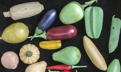 Ivory models of fruit and vegetables