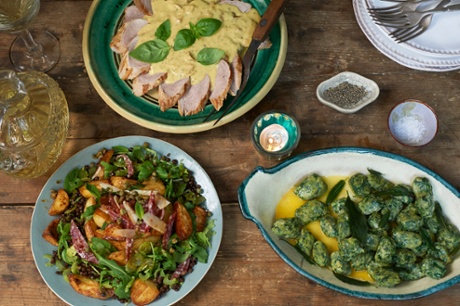 Pork tonnato, malfatti, potato and salami salad with caper and mostarda dressing good enough to impress real Italians with. Photograph: Jill Mead for the Guardian