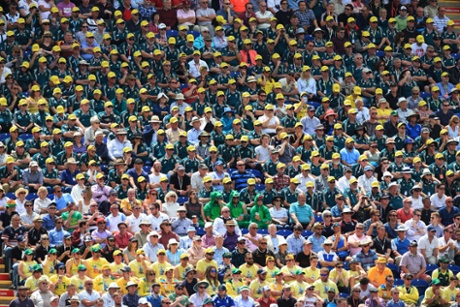 There's plenty of Aussie fans at the SWALEC Stadium enjoying the sunshine and the action.