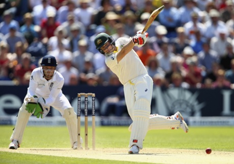 Steve Smith gives the ball a thwack.