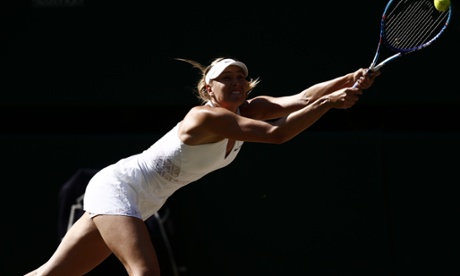 Maria Sharapova struggles to return to Serena Williams.