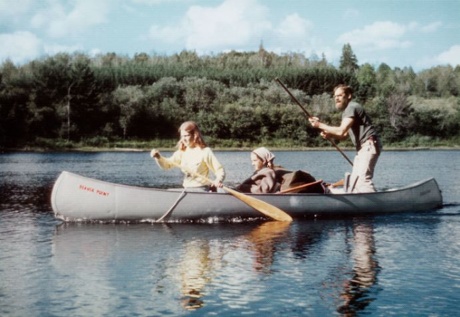 John McPhee with his daughters in Ontario, 1978.