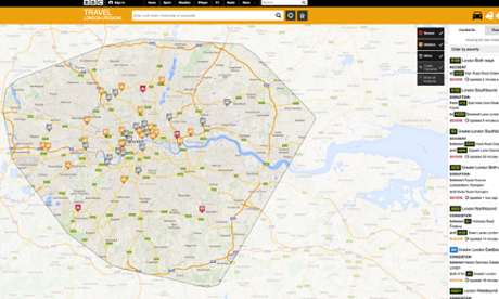 Congestion on London roads